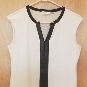 Calvin Klein chain + faux leather shell